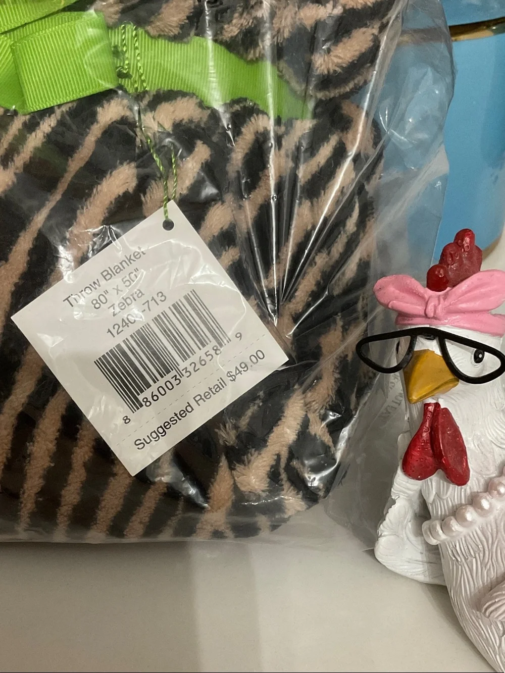 Vera Bradley Black and Cream Zebra 50” x 80” Throw - NWT